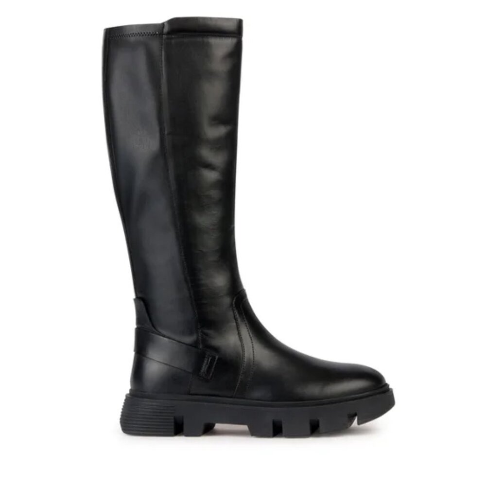 NEW Geox Womens Black Knee High Chunky Boots